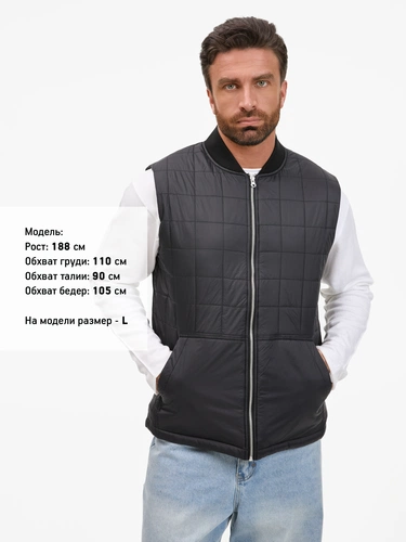 Жилет унисекс Warmbridge, черный Жилет унисекс Warmbridge, черный