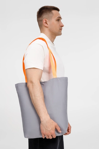 Шопер B5, серый с оранжевыми ручками Шопер B5, серый с оранжевыми ручками
