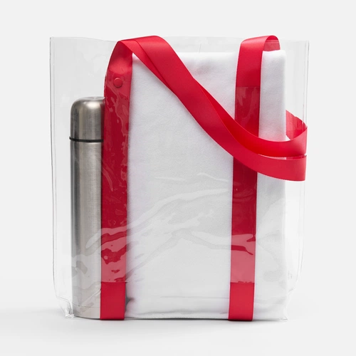 Шопер Clear Fest, ver.2, прозрачный с красными ручками Шопер Clear Fest, ver.2, прозрачный с красными ручками