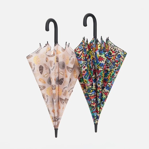 Зонт-трость Undercolor с полной запечаткой на заказ, с красными спицами Зонт-трость Undercolor с полной запечаткой на заказ, с красными спицами