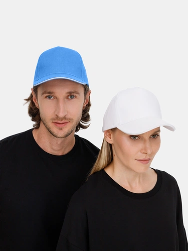 Бейсболка Classic 2.0, синяя с белым кантом Бейсболка Classic 2.0, синяя с белым кантом