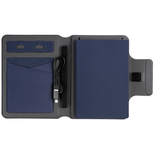 Органайзер с блокнотом и аккумулятором Oiro, синий Органайзер с блокнотом и аккумулятором Oiro, синий