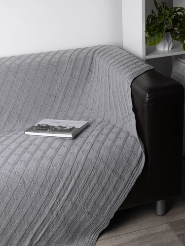 Плед Trenza, светло-серый Плед Trenza, светло-серый