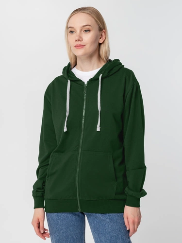 Толстовка на молнии с капюшоном Siverga, темно-зеленая Толстовка на молнии с капюшоном Siverga, темно-зеленая