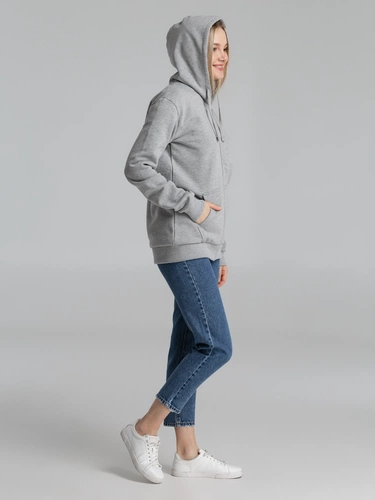 Толстовка на молнии с капюшоном Unit Siverga Heavy, серый меланж Толстовка на молнии с капюшоном Unit Siverga Heavy, серый меланж