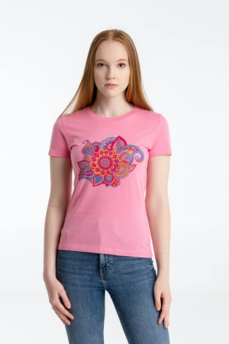 Футболка женская «Узор», розовая Футболка женская «Узор», розовая