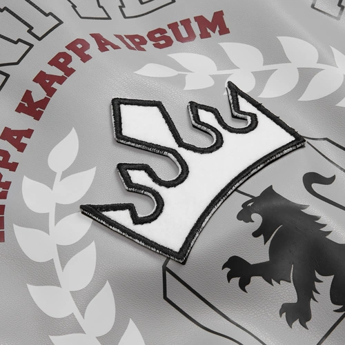 Бомбер из искусственной кожи Univer, серый с нанесением