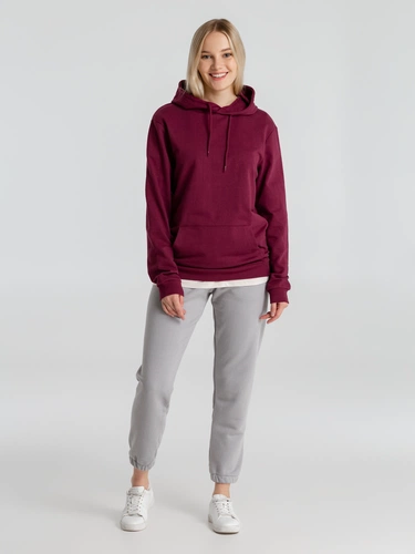 Толстовка с капюшоном унисекс Hoodie, бордовая Толстовка с капюшоном унисекс Hoodie, бордовая