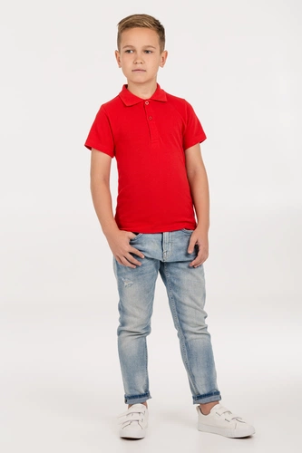 Рубашка поло детская Virma Kids, красная Рубашка поло детская Virma Kids, красная