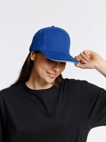 Бейсболка Classic, ярко-синяя с белым кантом Бейсболка Classic, ярко-синяя с белым кантом