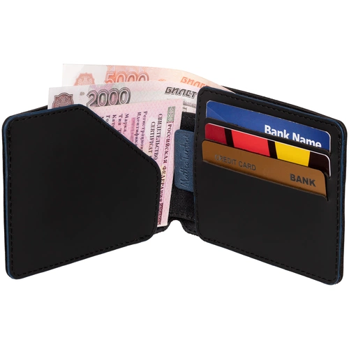 Портмоне Arrival, черное с синим Портмоне Arrival, черное с синим