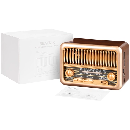Bluetooth-колонка с радио Beatnik, коричневая Bluetooth-колонка с радио Beatnik, коричневая