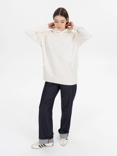 Худи оверсайз унисекс Snuggie, молочно-белое Худи оверсайз унисекс Snuggie, молочно-белое