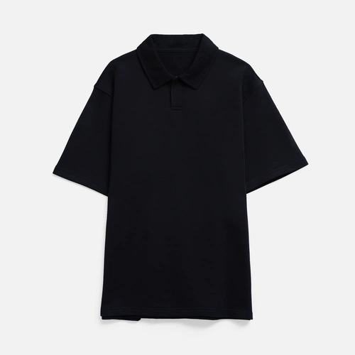 Рубашка поло унисекс Tiimi, черная Рубашка поло унисекс Tiimi, черная