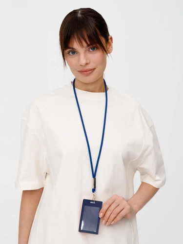 Шнурок для бейджа Tube Metal, синий Шнурок для бейджа Tube Metal, синий