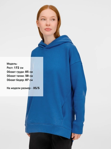 Худи оверсайз унисекс Tolla, синее (джинс) Худи оверсайз унисекс Tolla, синее (джинс)