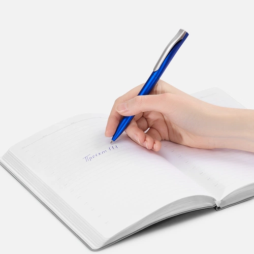 Ручка шариковая Pin Silver, синий металлик Ручка шариковая Pin Silver, синий металлик