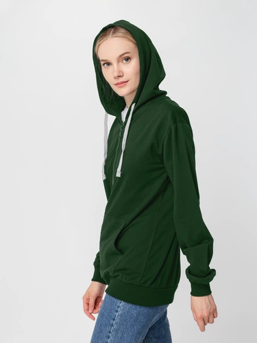 Толстовка на молнии с капюшоном Siverga, темно-зеленая Толстовка на молнии с капюшоном Siverga, темно-зеленая
