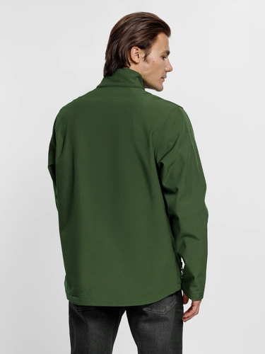 Куртка софтшелл мужская Race Men, темно-зеленая Куртка софтшелл мужская Race Men, темно-зеленая