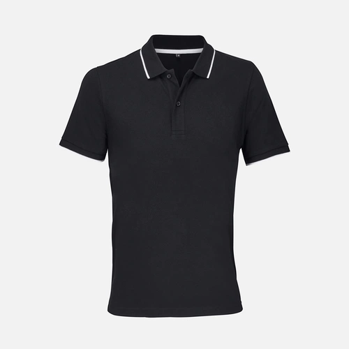 Рубашка поло унисекс Palermo, черная с белым Рубашка поло унисекс Palermo, черная с белым