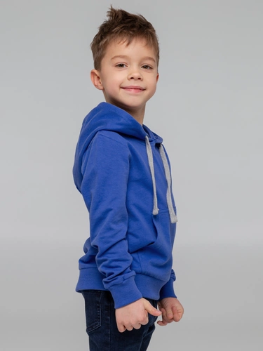 Толстовка с капюшоном детская Kirenga Kids, ярко-синяя Толстовка с капюшоном детская Kirenga Kids, ярко-синяя