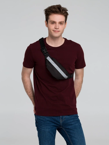 Поясная сумка tagBag со светоотражающим элементом, черная Поясная сумка tagBag со светоотражающим элементом, черная