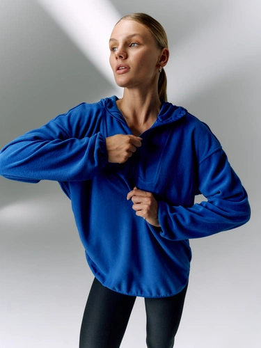 Анорак флисовый унисекс Fliska, ярко-синий Анорак флисовый унисекс Fliska, ярко-синий