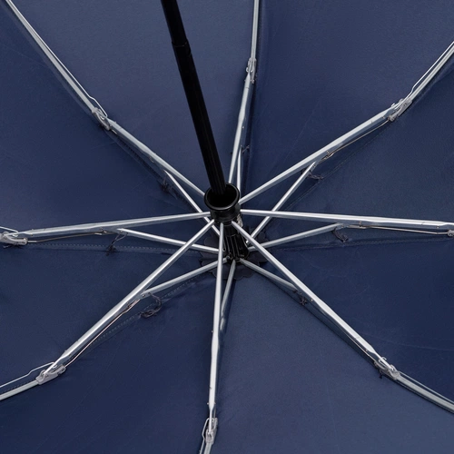 Зонт наоборот складной Futurum со светоотражающим кантом, темно-синий Зонт наоборот складной Futurum со светоотражающим кантом, темно-синий