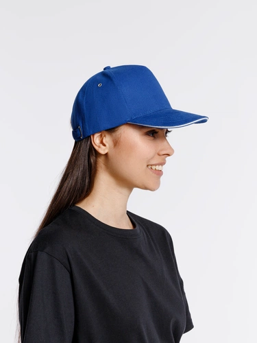 Бейсболка Classic, ярко-синяя с белым кантом Бейсболка Classic, ярко-синяя с белым кантом