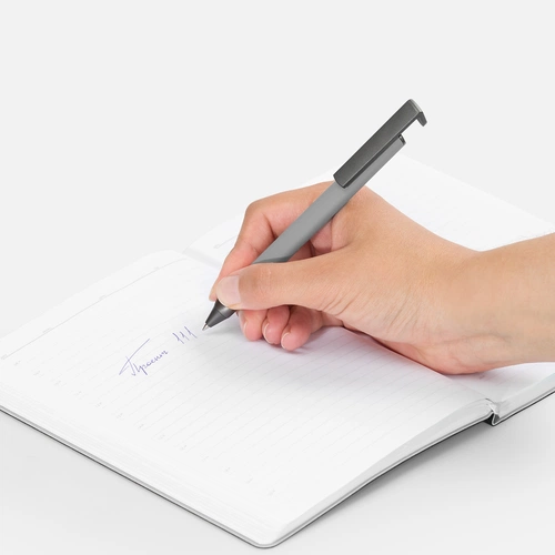 Ручка шариковая Standic с подставкой для телефона, серая Ручка шариковая Standic с подставкой для телефона, серая