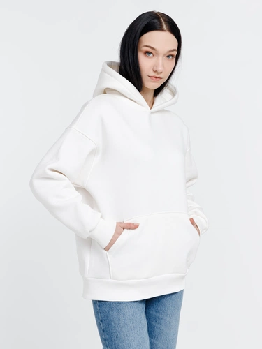 Худи оверсайз унисекс Go Easy, молочно-белое Худи оверсайз унисекс Go Easy, молочно-белое