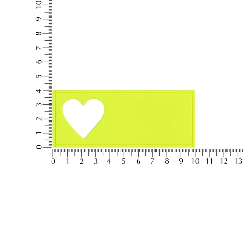 Лейбл из ПВХ с вырубкой «Сердце», желтый неон Лейбл из ПВХ с вырубкой «Сердце», желтый неон