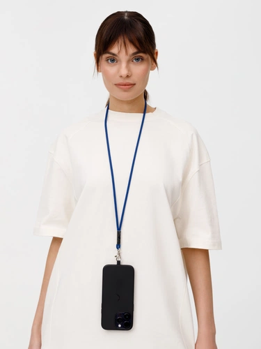 Шнурок для бейджа Tube Metal, синий Шнурок для бейджа Tube Metal, синий