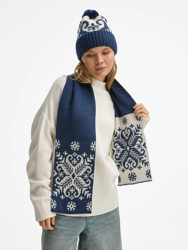 Шапка Wintertude, синяя с белым Шапка Wintertude, синяя с белым