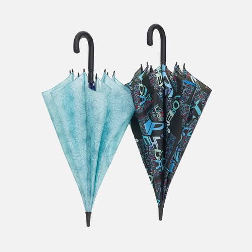 Зонт-трость Undercolor с полной запечаткой на заказ, с бирюзовыми спицами Зонт-трость Undercolor с полной запечаткой на заказ, с бирюзовыми спицами