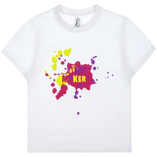Футболка детская «Пятно Maker», белая Футболка детская «Пятно Maker», белая