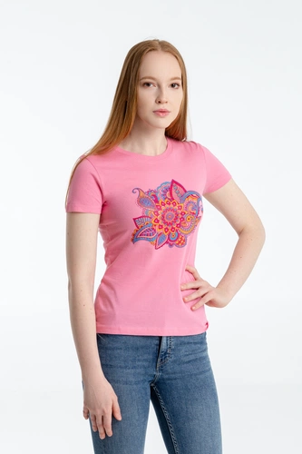 Футболка женская «Узор», розовая Футболка женская «Узор», розовая