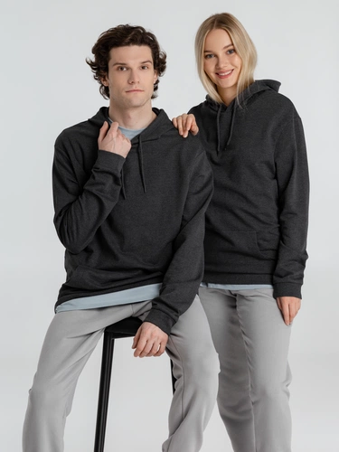 Толстовка с капюшоном унисекс Hoodie, серый меланж (антрацит) Толстовка с капюшоном унисекс Hoodie, серый меланж (антрацит)