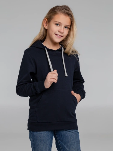 Толстовка с капюшоном детская Kirenga Kids, темно-синяя Толстовка с капюшоном детская Kirenga Kids, темно-синяя