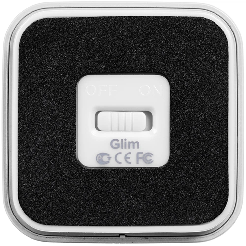 Беспроводная колонка с подсветкой гравировки Glim, белая Беспроводная колонка с подсветкой гравировки Glim, белая