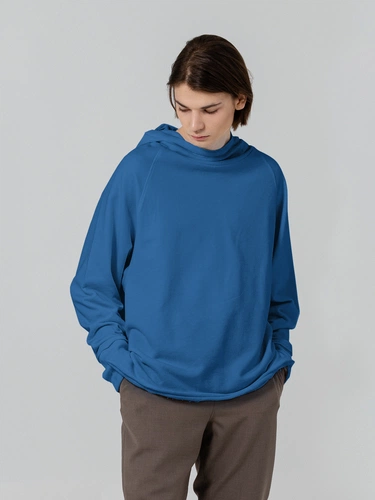 Худи унисекс Vozduh 1.0, синее Худи унисекс Vozduh 1.0, синее