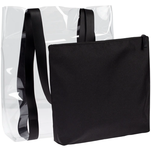 Шопер Clarity с черным органайзером, прозрачный Шопер Clarity с черным органайзером, прозрачный