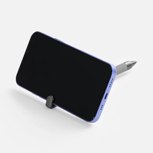 Ручка шариковая Standic с подставкой для телефона, серая Ручка шариковая Standic с подставкой для телефона, серая