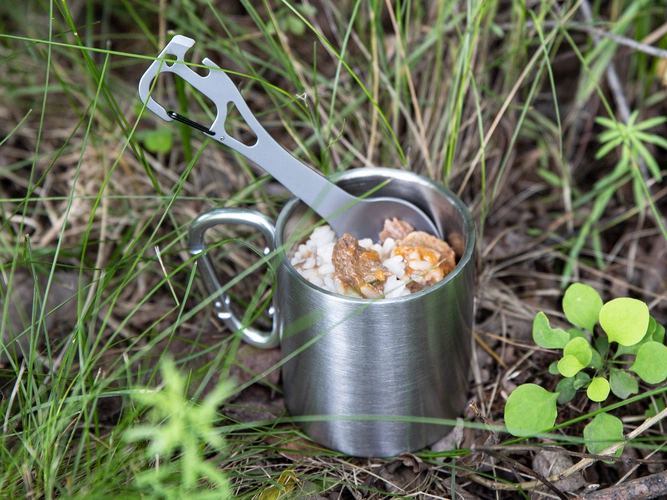 Походный столовый прибор Twin Win, стальной Походный столовый прибор Twin Win, стальной