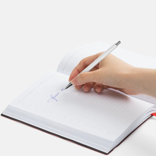 Ручка шариковая Slim Beam, белая Ручка шариковая Slim Beam, белая