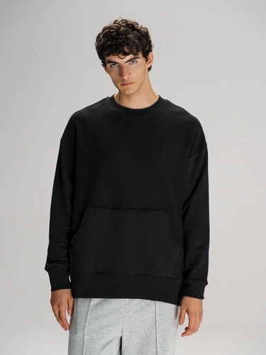 Свитшот оверсайз унисекс Vozduh, черный Свитшот оверсайз унисекс Vozduh, черный