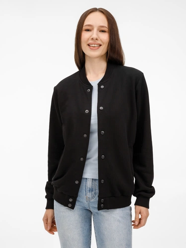 Бомбер унисекс Nuppu, черный Бомбер унисекс Nuppu, черный