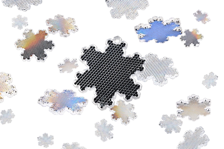 Пешеходный светоотражатель «Снежинка», белый Пешеходный светоотражатель «Снежинка», белый