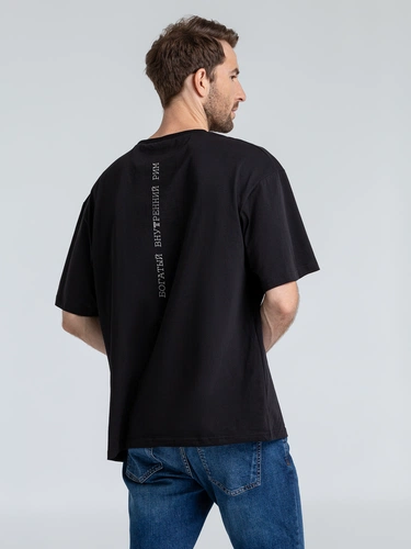 Футболка оверсайз «Внутренний Рим», черная Футболка оверсайз «Внутренний Рим», черная