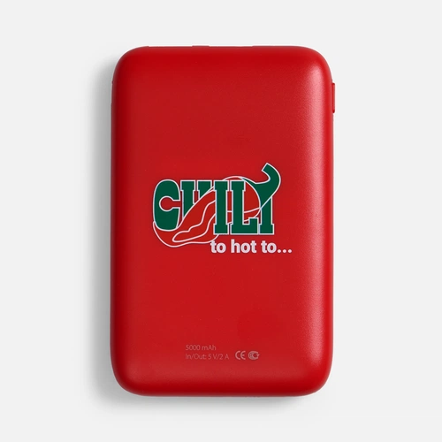 Внешний аккумулятор Fast Trick с Type-C, 5000 мАч, красный с нанесением Внешний аккумулятор Fast Trick с Type-C, 5000 мАч, красный с нанесением